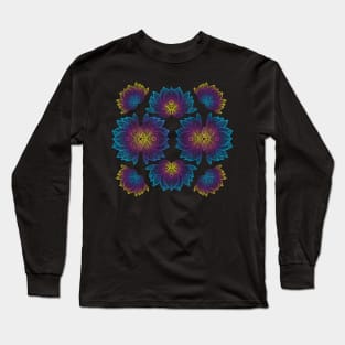 Psychedelic Art Lotus Flower Long Sleeve T-Shirt